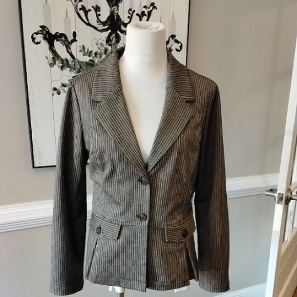 Liverpool Jackets & Blazers - Peplum Blazer Camel / Sand Stripe